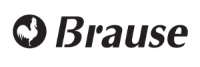 Schwarzes Brause-Logo mit einer stilisierten Hahn-Silhouette innerhalb eines Kreises links neben dem Wort Brause in fetter, schwarzer Serifenschrift auf hellem Hintergrund.