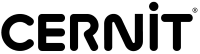 Cernit-Logo in fetten, schwarzen, runden Buchstaben auf weißem Hintergrund.