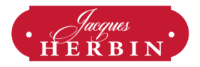 Rotes Logo mit weißem Text, der Jacques Herbin in eleganter Schrift und fetten Großbuchstaben lautet.